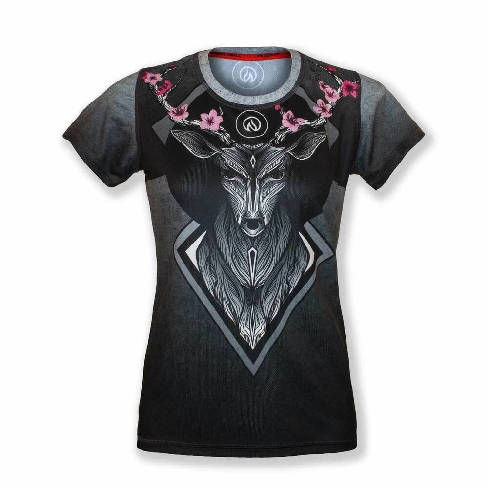 NEW INKNBURN women's deer tech shirt in charcoal